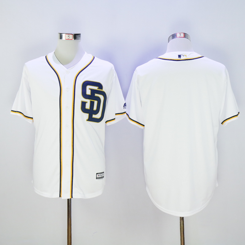 Men San Diego Padres Blank White MLB Jerseys1->san diego padres->MLB Jersey